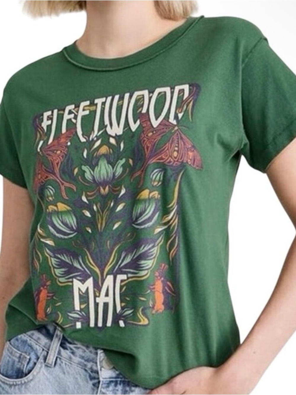 NWT- Daydreamer Fleetwood Mac Green Graphic Tee